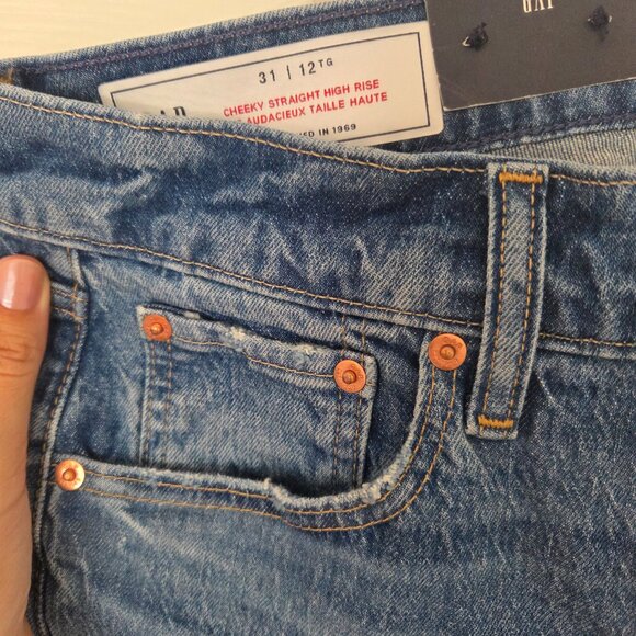 Gap 12 high rise straight jeans - Picture 2 of 2